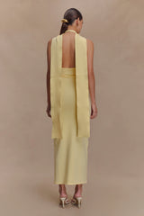 Wynn Floral Knit Midi Dress - Lemon