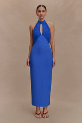 Mierah Halter Midi Dress - Cobalt Blue