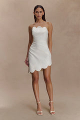 Atenea Satin Mini Dress - White
