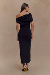 Kendra Scuba Jersey Midi Dress With Hardware - Black