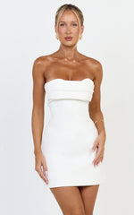 Strapless Aline Dress in White