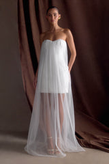 Bettany Chiffon Strapless Maxi Dress - White
