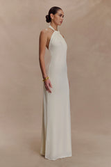 Elyna Slinky Halter Maxi Dress - Ivory