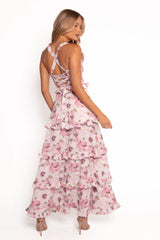 Lillee Tiered Maxi Dress - Pink Bloom