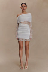 Luxie Lace Knit Mini Dress - Ivory