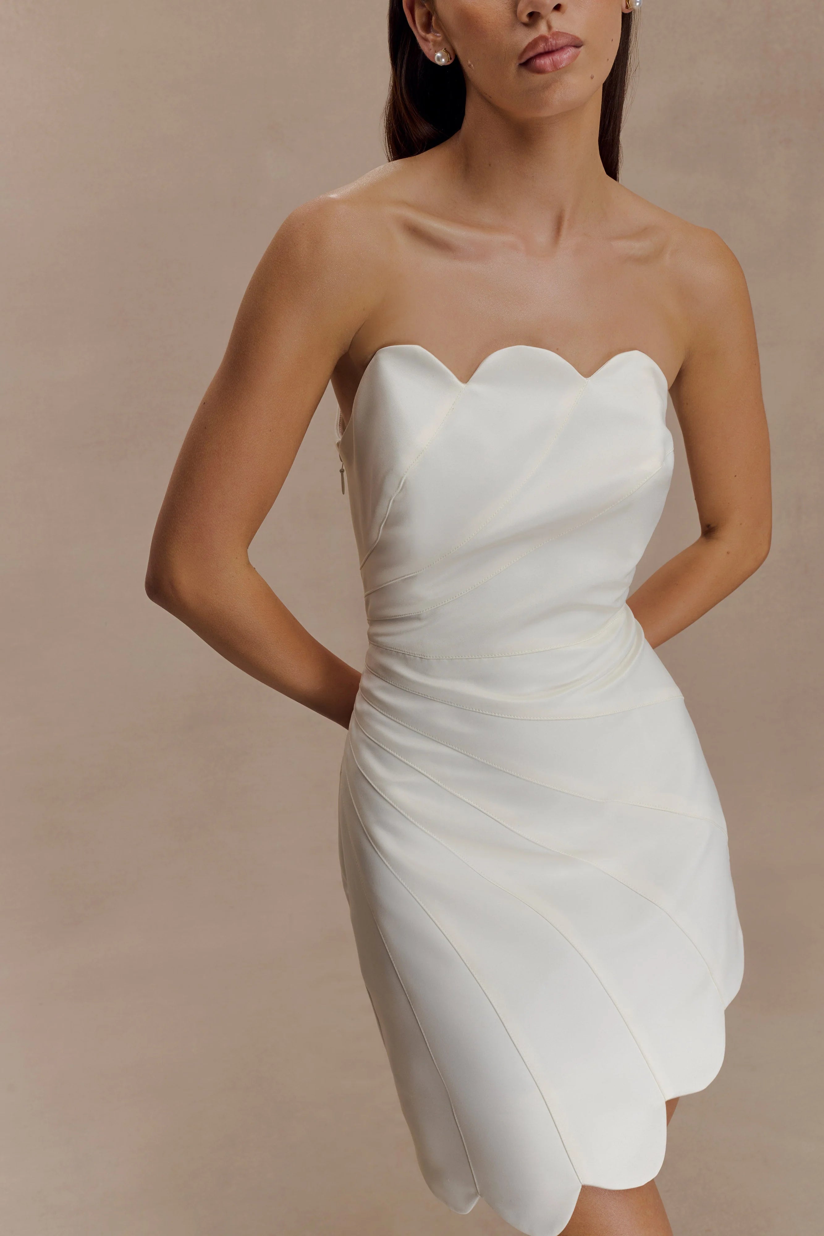 Atenea Satin Mini Dress - White