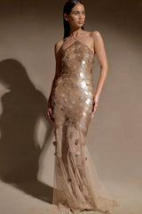 Jenny Hand Embellished Maxi Dress - Gold