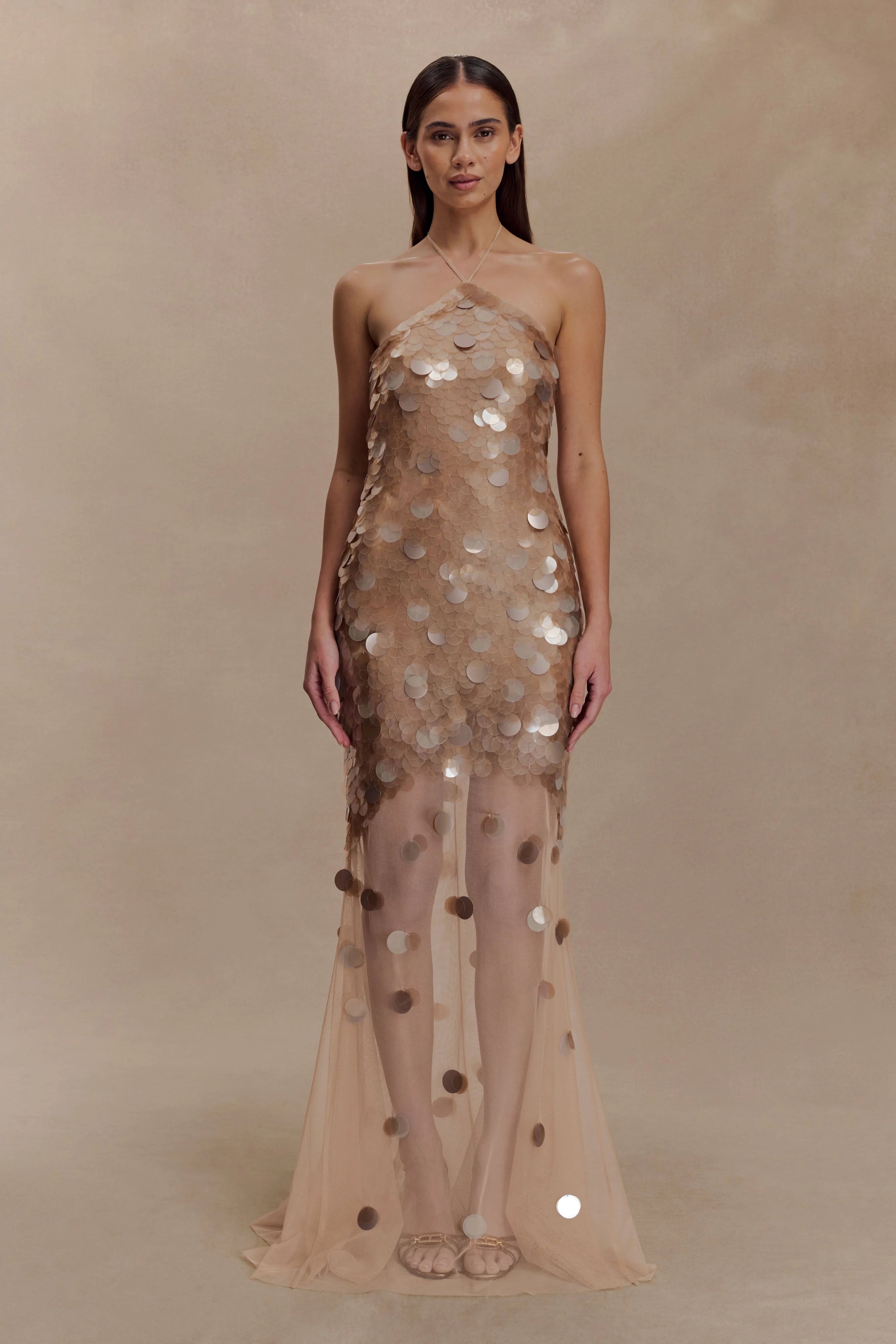 Jenny Hand Embellished Maxi Dress - Gold