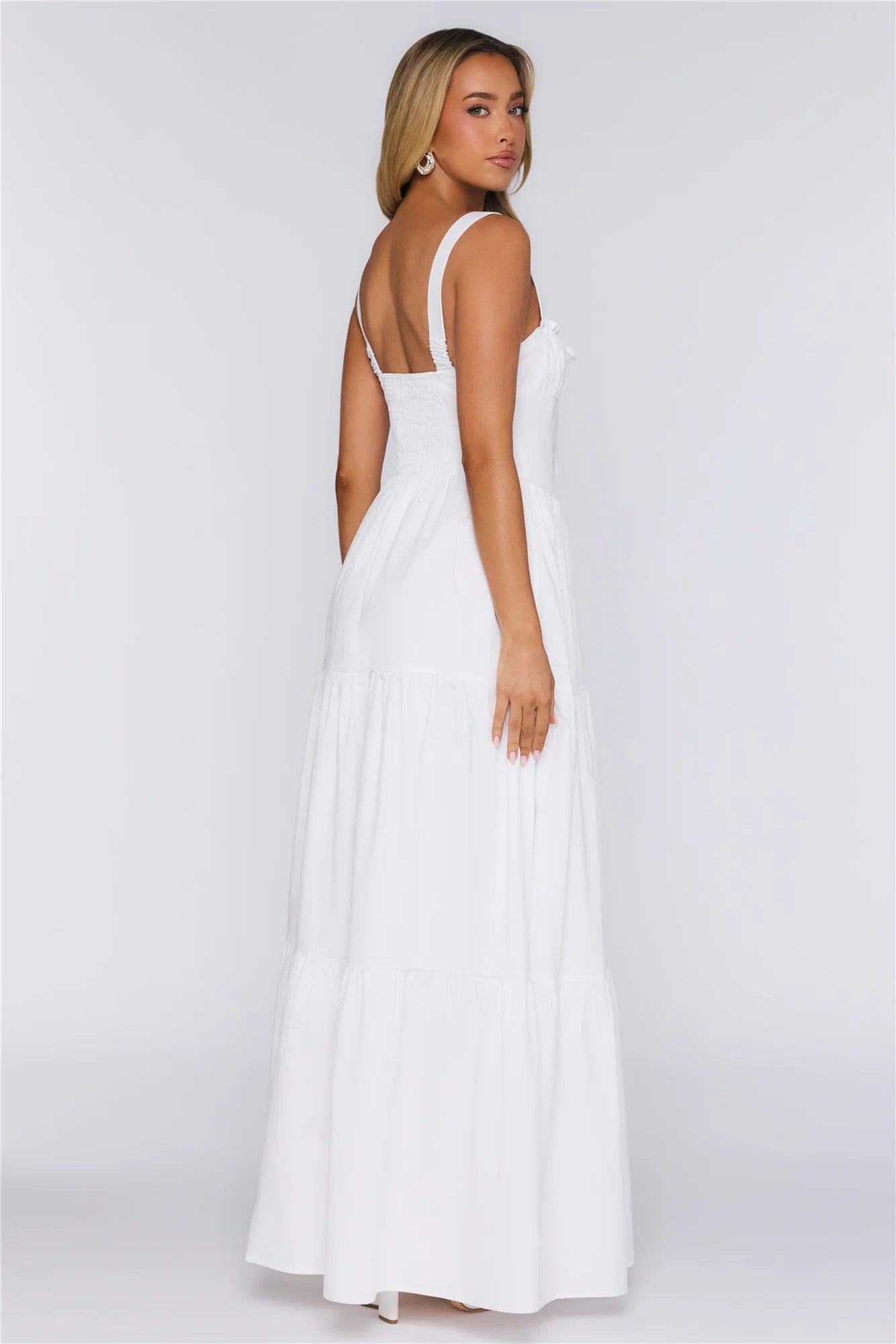 Fashion Snap Maxi Dress White