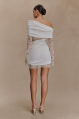 Luxie Lace Knit Mini Dress - Ivory